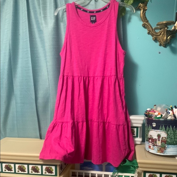 GAP Kids Vibrant Pink Tiered Dress - Picture 1 of 3